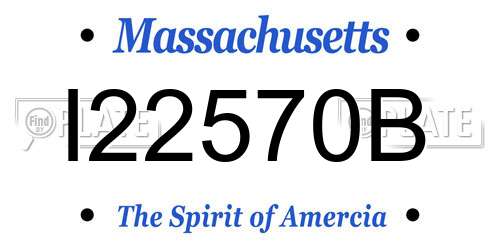 I22570B Massachusetts License Plate