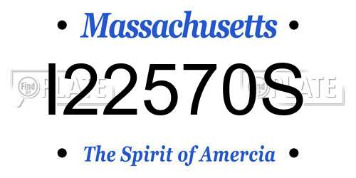 I22570S Massachusetts License Plate