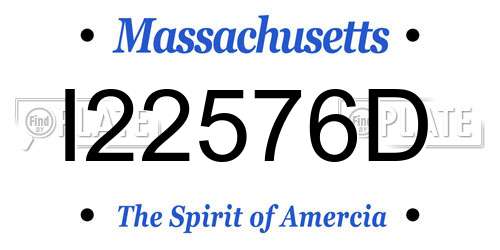I22576D Massachusetts License Plate