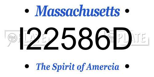I22586D Massachusetts License Plate