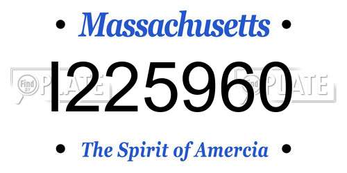 I225960 Massachusetts License Plate