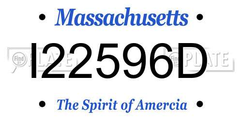 I22596D Massachusetts License Plate