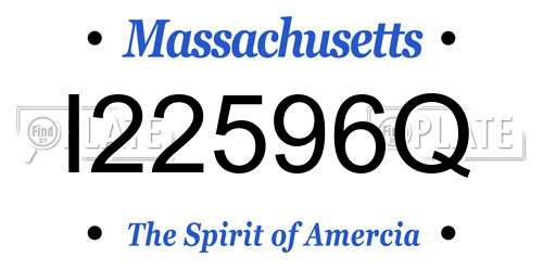 I22596Q Massachusetts License Plate