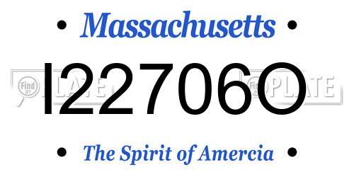 I22706O Massachusetts License Plate