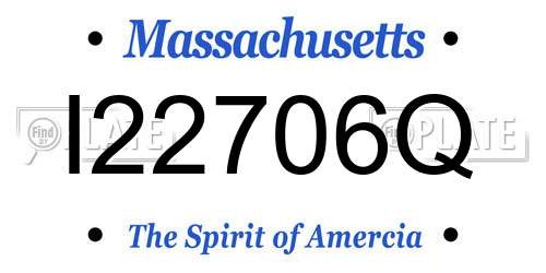I22706Q Massachusetts License Plate