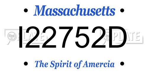 I22752D Massachusetts License Plate