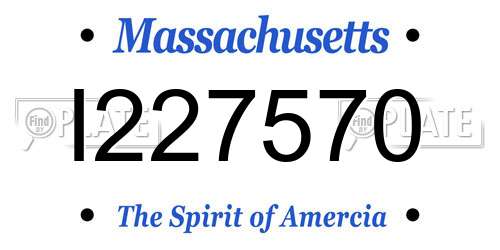 I227570 Massachusetts License Plate