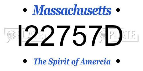 I22757D Massachusetts License Plate