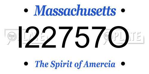 I22757O Massachusetts License Plate