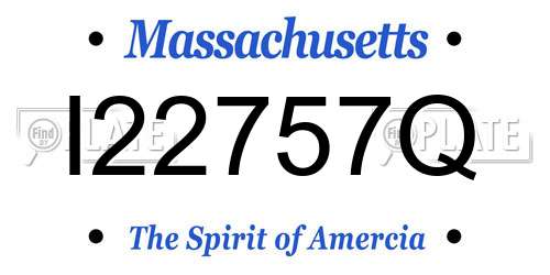 I22757Q Massachusetts License Plate