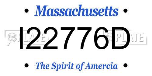 I22776D Massachusetts License Plate