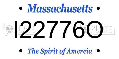 I22776O Massachusetts License Plate
