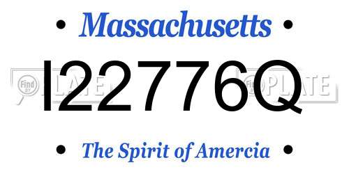 I22776Q Massachusetts License Plate