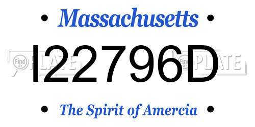I22796D Massachusetts License Plate
