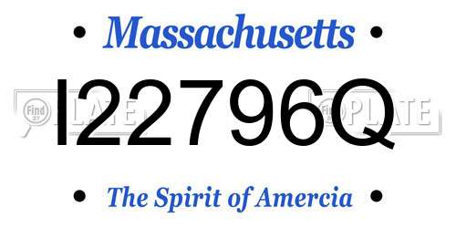I22796Q Massachusetts License Plate