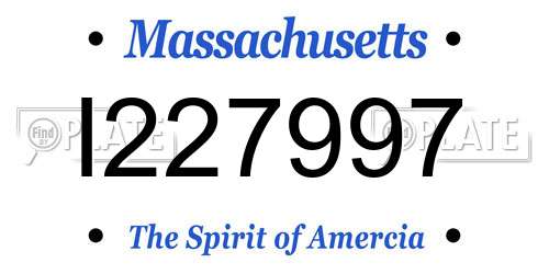 I227997 Massachusetts License Plate