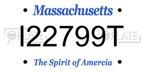 I22799T Massachusetts License Plate