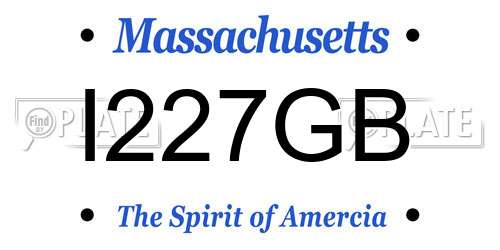 I227GB Massachusetts License Plate