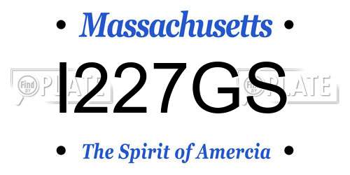 I227GS Massachusetts License Plate