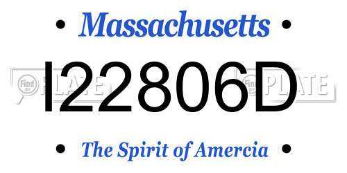 I22806D Massachusetts License Plate