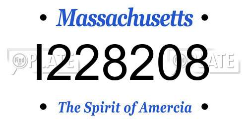 I228208 Massachusetts License Plate