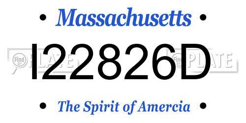 I22826D Massachusetts License Plate