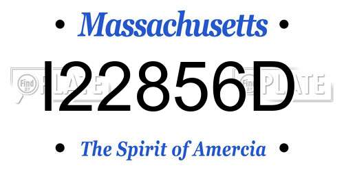 I22856D Massachusetts License Plate