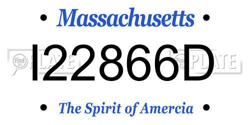 I22866D Massachusetts License Plate