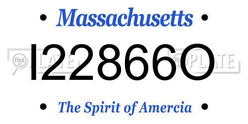 I22866O Massachusetts License Plate