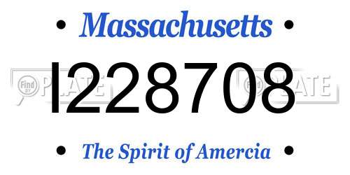 I228708 Massachusetts License Plate