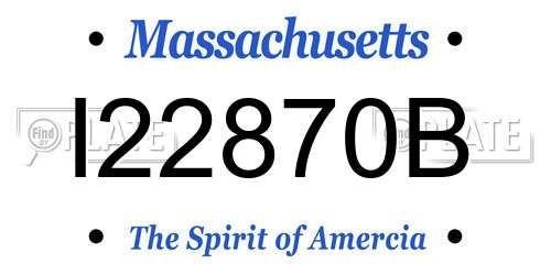 I22870B Massachusetts License Plate