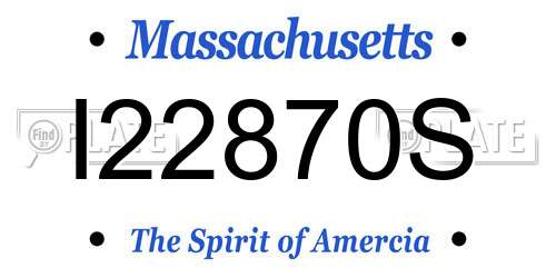I22870S Massachusetts License Plate
