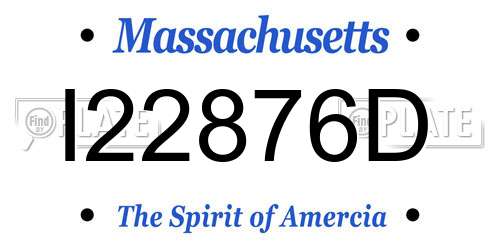 I22876D Massachusetts License Plate