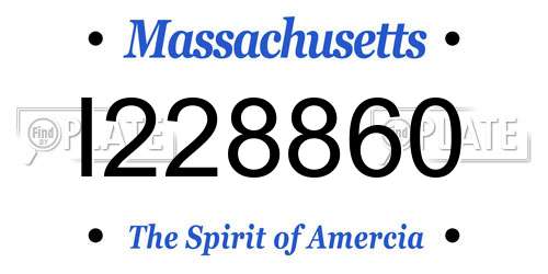 I228860 Massachusetts License Plate