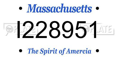 I228951 Massachusetts License Plate