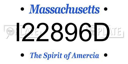 I22896D Massachusetts License Plate