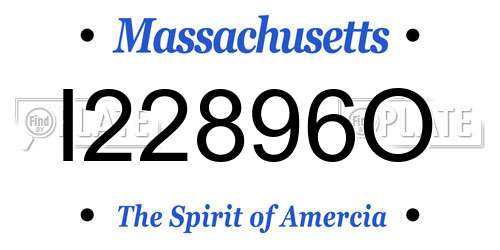 I22896O Massachusetts License Plate