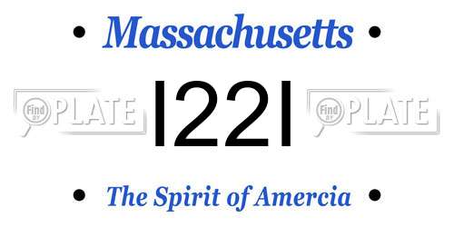 I22I Massachusetts License Plate