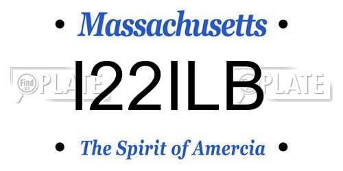 I22ILB Massachusetts License Plate