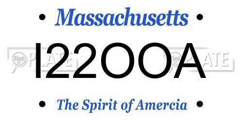 I22OOA Massachusetts License Plate