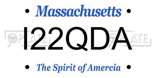 I22QDA Massachusetts License Plate
