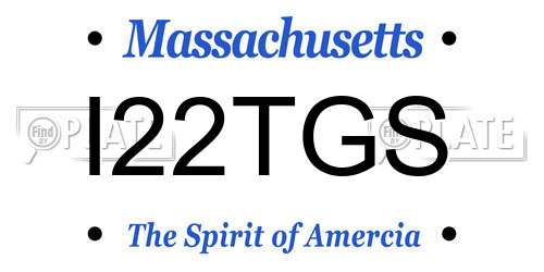 I22TGS Massachusetts License Plate
