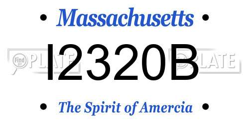 I2320B Massachusetts License Plate