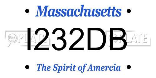 I232DB Massachusetts License Plate