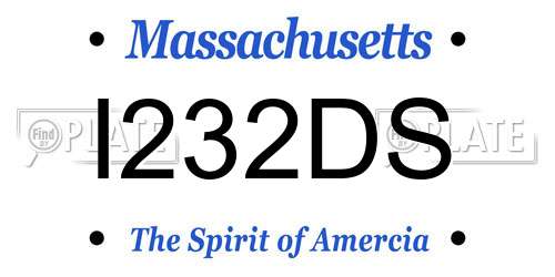 I232DS Massachusetts License Plate