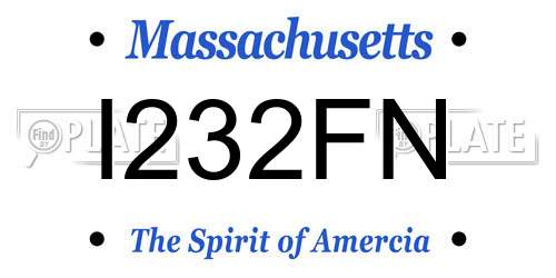I232FN Massachusetts License Plate