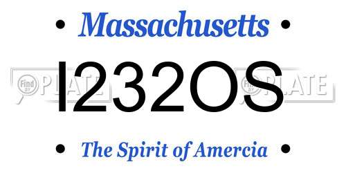 I232OS Massachusetts License Plate