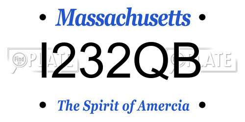 I232QB Massachusetts License Plate