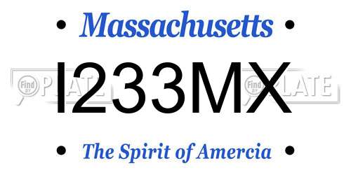 I233MX Massachusetts License Plate