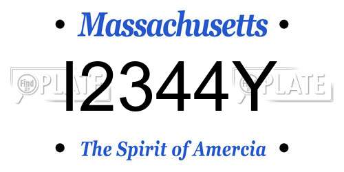 I2344Y Massachusetts License Plate